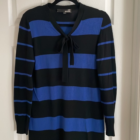 Love Moschino Knitted Dress Blue Black - Picture 3 of 11
